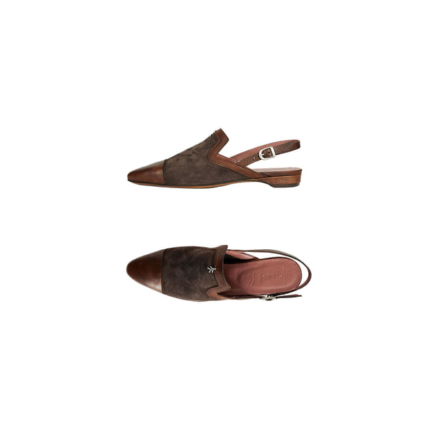 henry beguelin Slingback Shoe Suede Chocolate