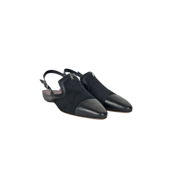 Henry Beguelin Slingback Shoes Suede Black