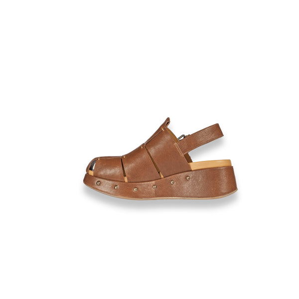 Henry Beguelin Slingback Wedge Old Iron Caramel