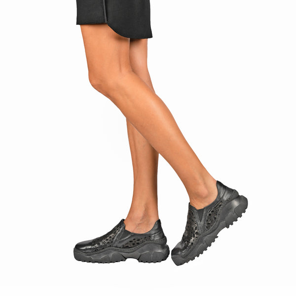 Henry Beguelin Slip On Traforato Pizzo Black