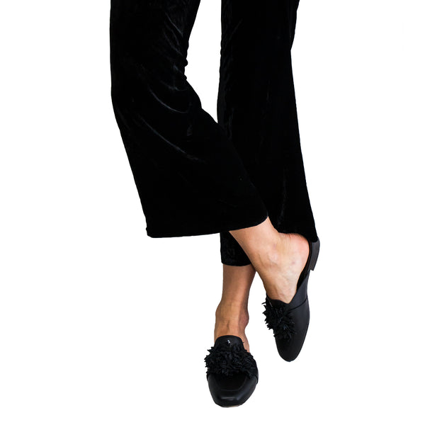 Henry Beguelin Slipper Flowers Elite Black