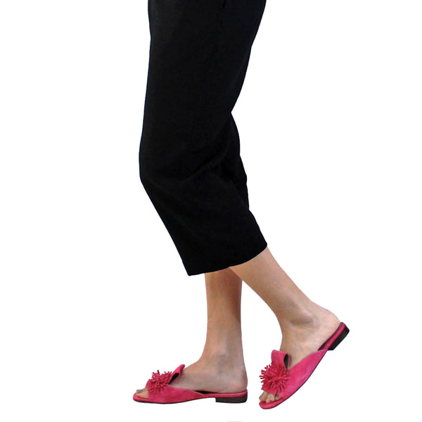 Henry Beguelin Slipper Flowers Suede Fuxia