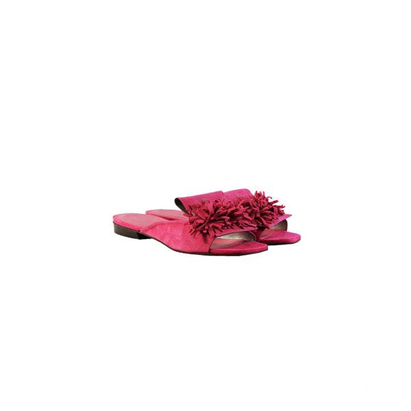 Henry Beguelin Slipper Flowers Suede Fuxia