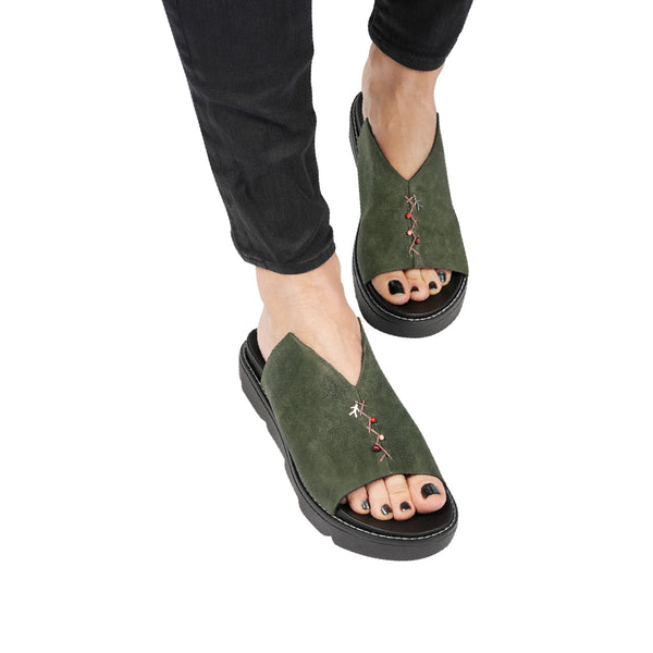 Henry Beguelin Slipper Grattato Olive