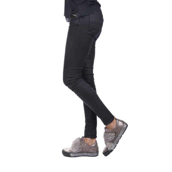 Henry Beguelin SNEAKER FUR METAL WASH ANTHRACITE