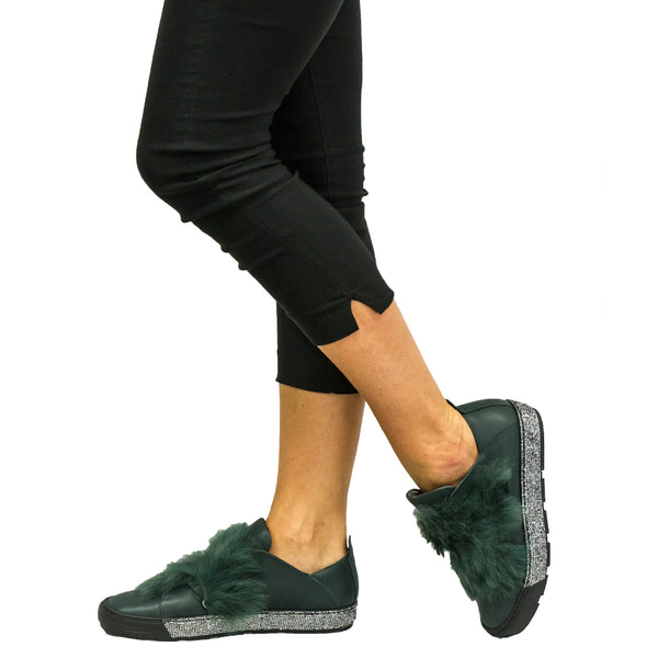 Henry Beguelin Sneaker Fur Nappa Forest Green