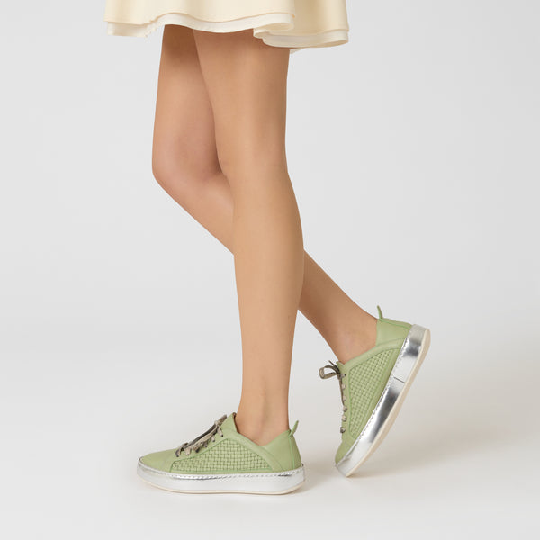 Henry Beguelin Sneaker Intreccio Soft Green