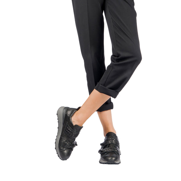 Henry Beguelin Sneaker Ricamo Vegetal Wash Black