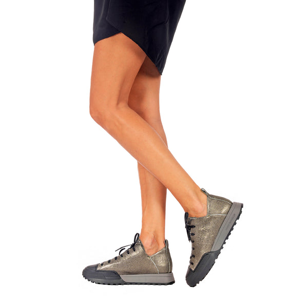 Henry Beguelin Sneaker Vegetal Lamè Lead