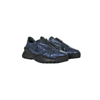 Henry Beguelin Sneaker Zip Metal Wash Deep Blue