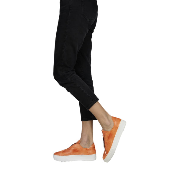 Henry Beguelin Sneaker Zip Sbiancato Cognac