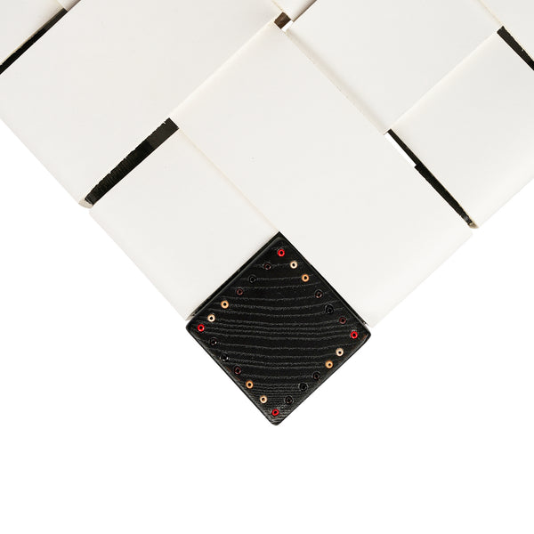 Henry Beguelin Square Short Stool Leather White