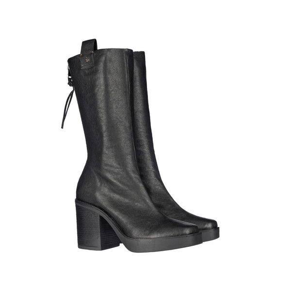 henry beguelin Square Toe Boot Old Iron Black