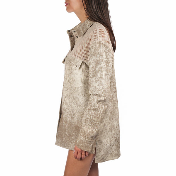 Henry Beguelin Vintage Leather Shirt Beige