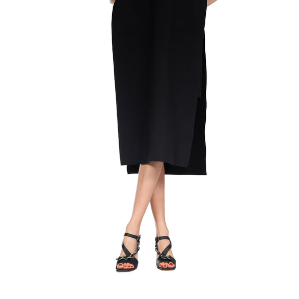 Henry Beguelin Wedge Jewel Sandal Martellato Black