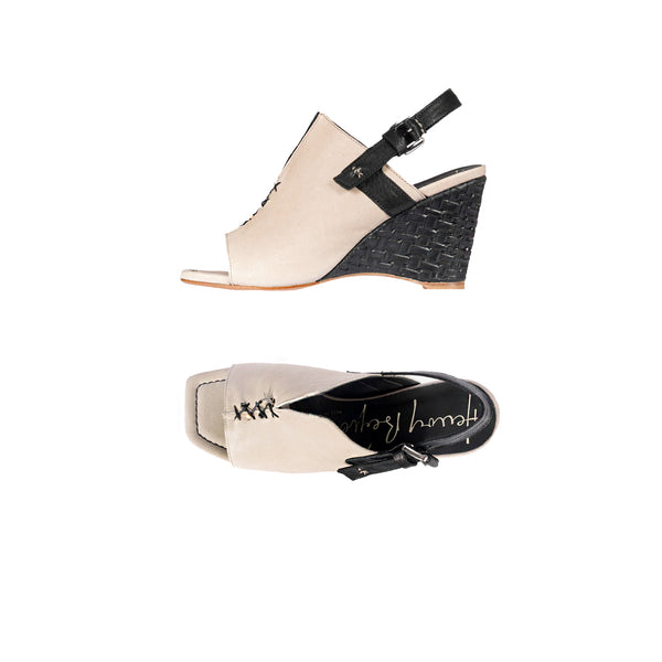 henry beguelin Wedge Sandal Old Iron Cream