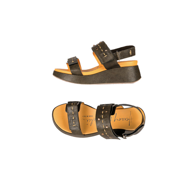 henry beguelin Wedge Sandal Old Iron Olive