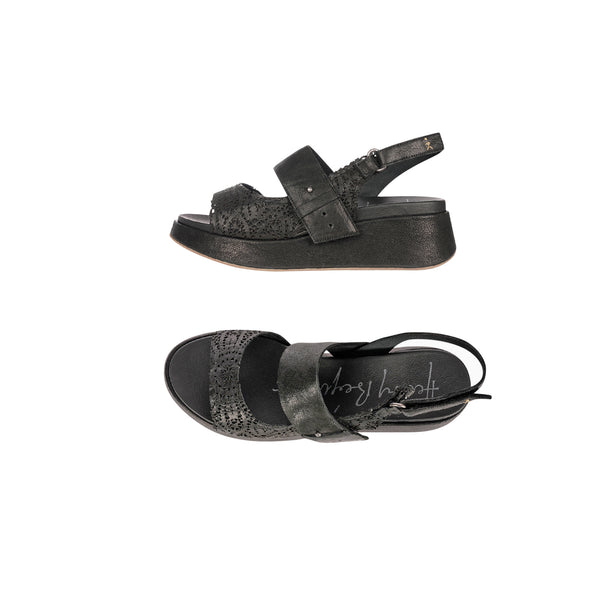 henry beguelin Wedge Sandal Pizzo black