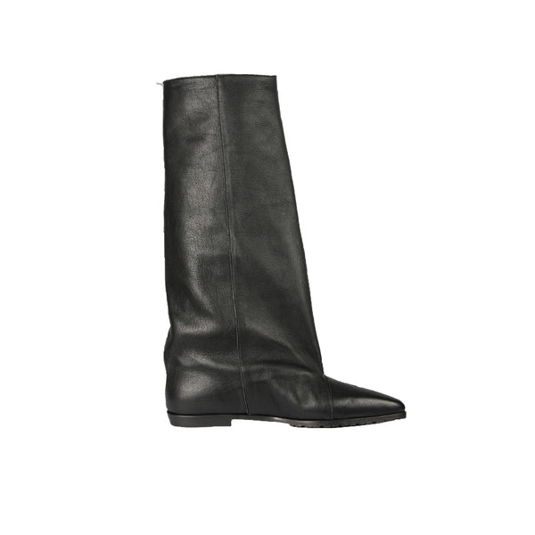 Henry Beguelin Wide-Leg Boot Old Iron Black