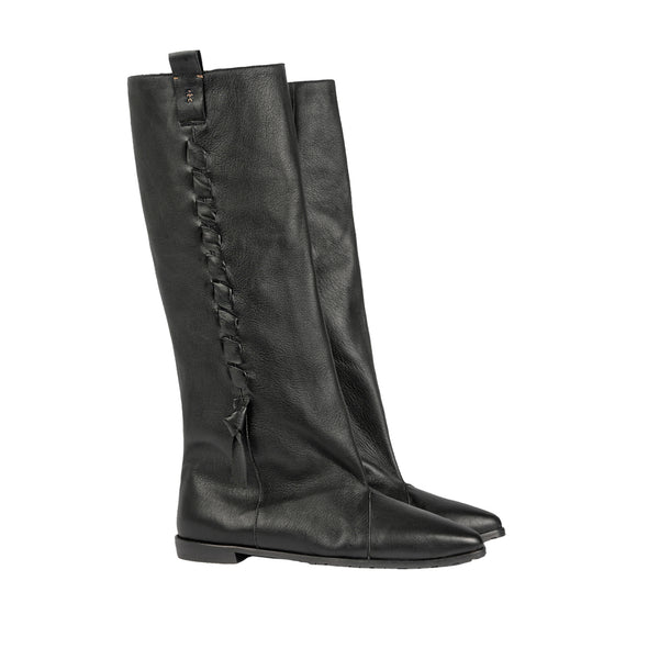 henry beguelin Wide-Leg Boot Old Iron Black