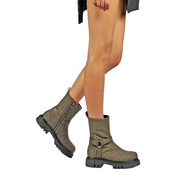 Henry Beguelin Wool Bootie Lana Ricciolina Green