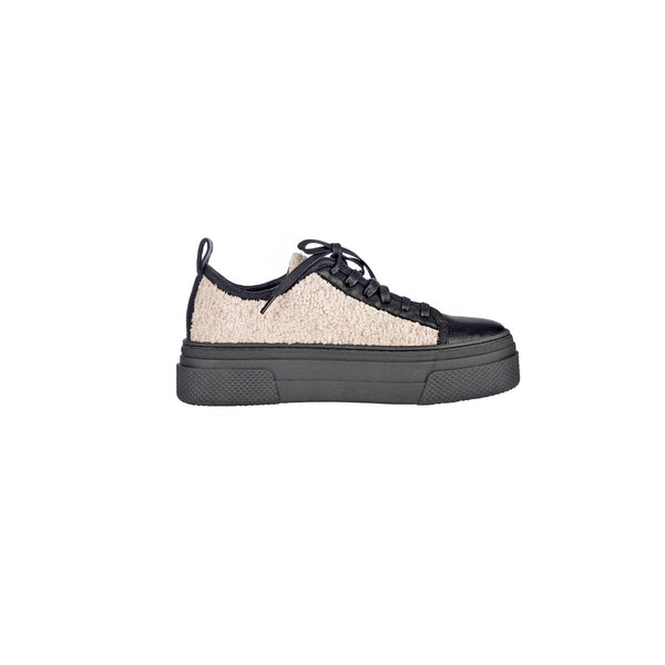 Henry Beguelin Wool Sneaker Bouclè Chalk White