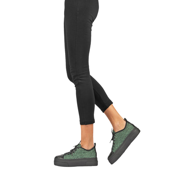 Henry Beguelin Wool Sneaker Bouclè Dark Green