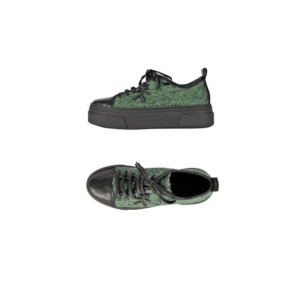 henry beguelin Wool Sneaker Bouclè Dark Green