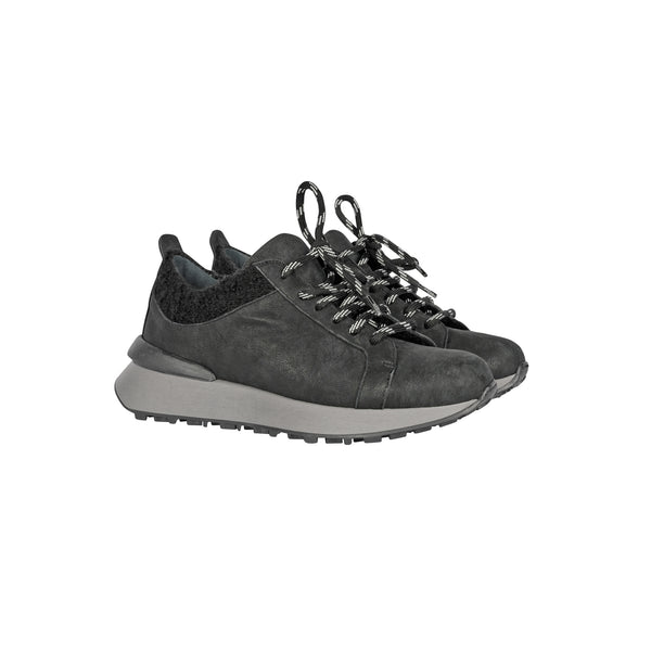 Henry Beguelin Wool Sneaker Grattato Black