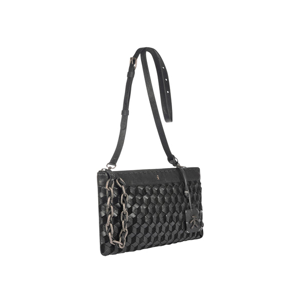 Henry Beguelin Zip Clutch Jewel Intreccio 3D Black