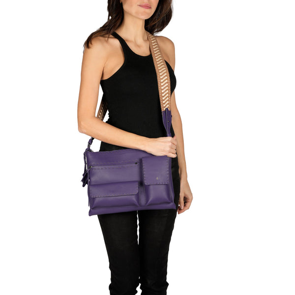 Henry Beguelin Zip Clutch Multi M Muflone Purple