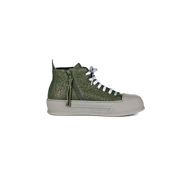 Henry Beguelin High Top Sneaker Granellato Forest Green