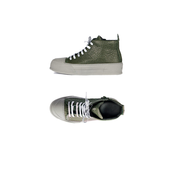 henry beguelin High Top Sneaker Granellato Forest Green