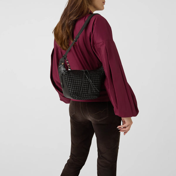 Henry Beguelin Ilenia S Bag Intreccio Scacchiera Black