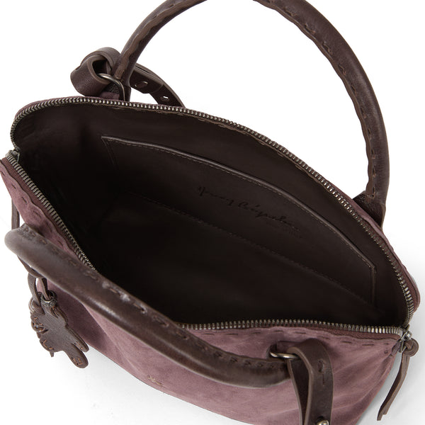 Henry Beguelin Imbutto M Suede Crossbody Bag Blackberry