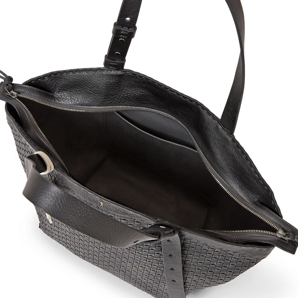 Henry Beguelin Jar Bag XL Intreccio Dama Laminato Black
