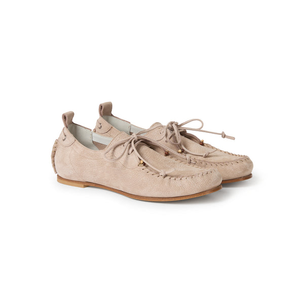 Henry Beguelin Lace-Up Moccasin Nabuck Resinato Mauve
