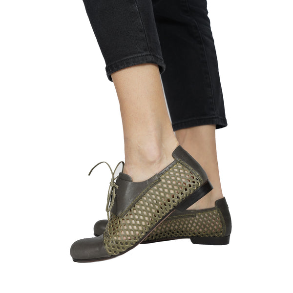 Henry Beguelin Lace-Up Shoes Messico Laserato Green