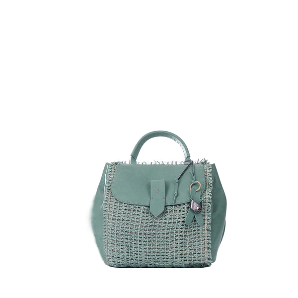 henry beguelin Lia Backpack M Intreccio Rete Sage Green