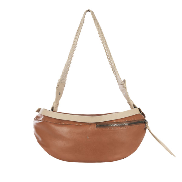 henry beguelin Luna Crossbody Belt Bag M Mousse Brandy