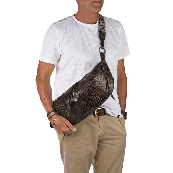 Henry Beguelin Luna Crossbody Belt Bag M Patch Lux Chocolate