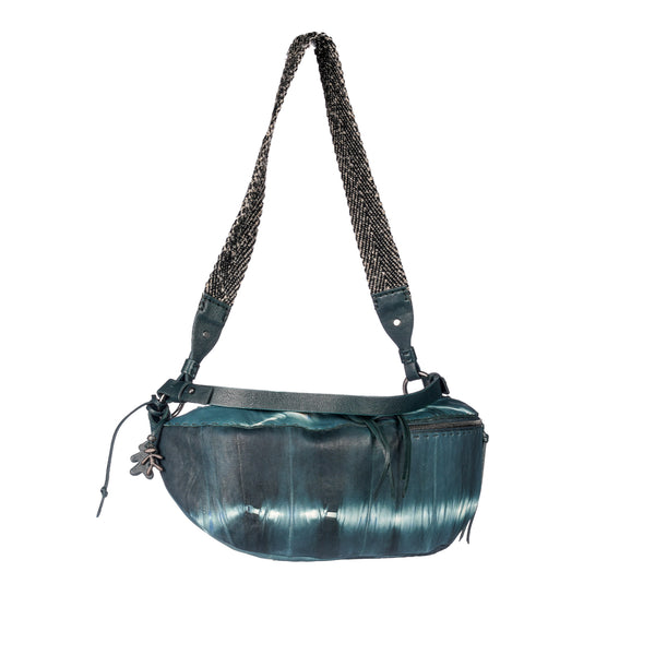 Henry Beguelin Luna Crossbody Belt Bag M Tie Dye Teal