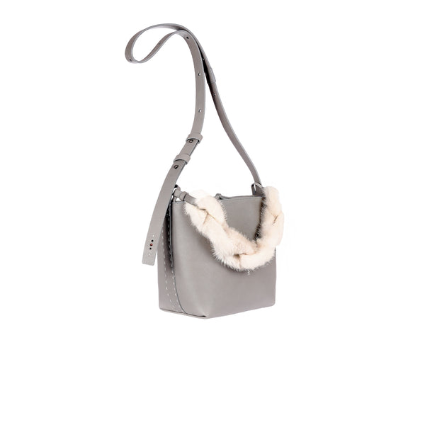 Henry Beguelin Margherita M Handle Fur Mousse Lead Grey