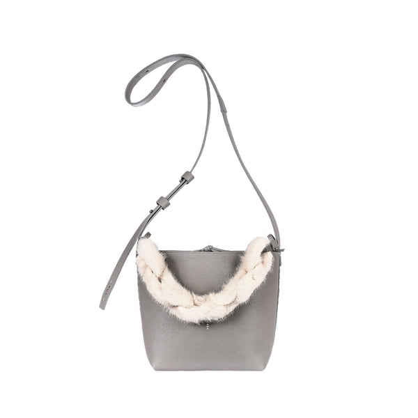 henry beguelin Margherita M Handle Fur Mousse Lead Grey