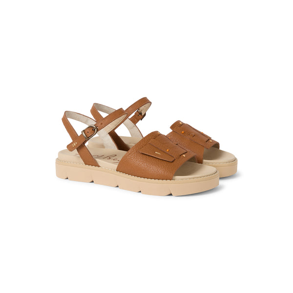 Henry Beguelin Martellato Buckle Strap Sandal Brandy