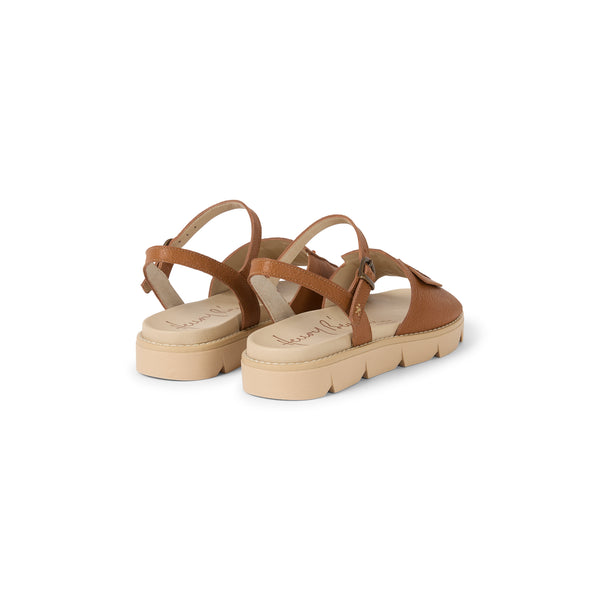 Henry Beguelin Martellato Buckle Strap Sandal Brandy