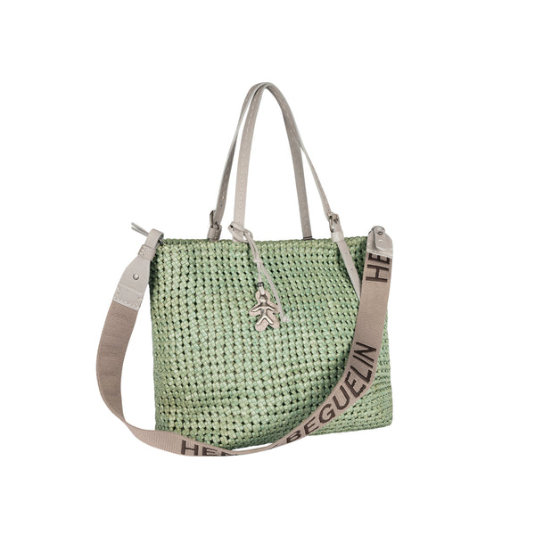 Henry Beguelin Minerva Shopping M HB Intreccio Crochet Agave Green