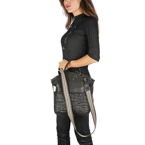 Henry Beguelin New Virginia M Greca Intreccio Crochet Black