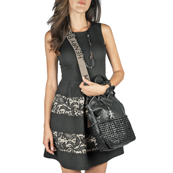 Henry Beguelin New Virginia M HB Intreccio Crochet Chalk White