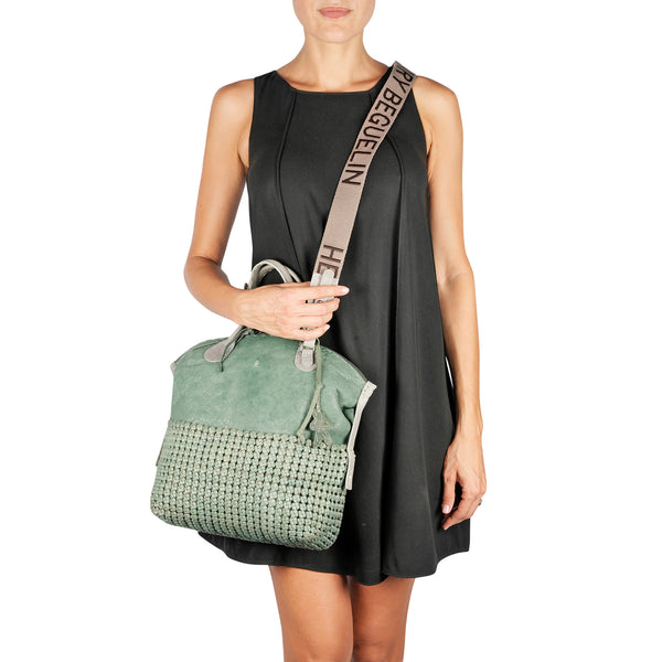 Henry Beguelin New Virginia M Intreccio Crochet Agave Green